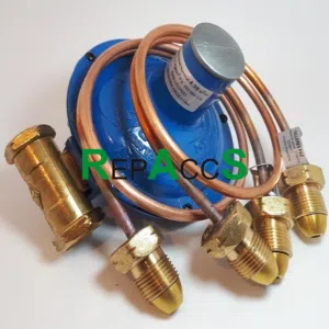 REGULADOR CON 2 FLEXIBLE P/TUBO DE 45 KG